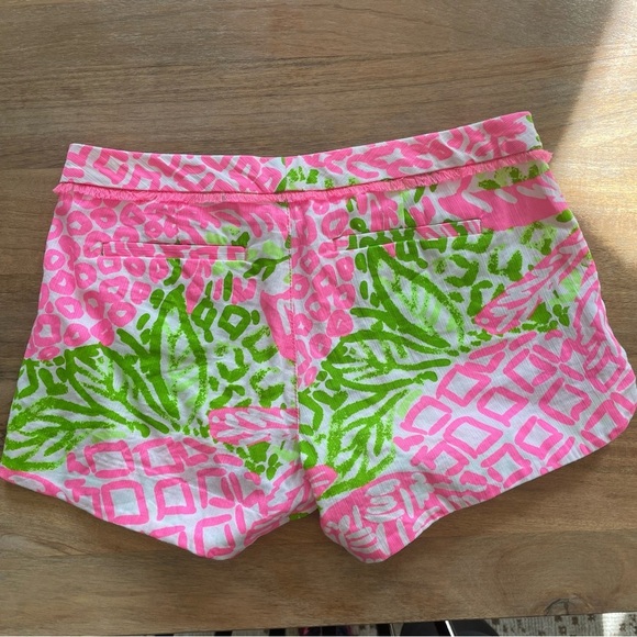 Lilly Pulitzer Pink Sunset Home Slice Adie Short Size 00 EUC! Pink White      10 - Picture 4 of 7